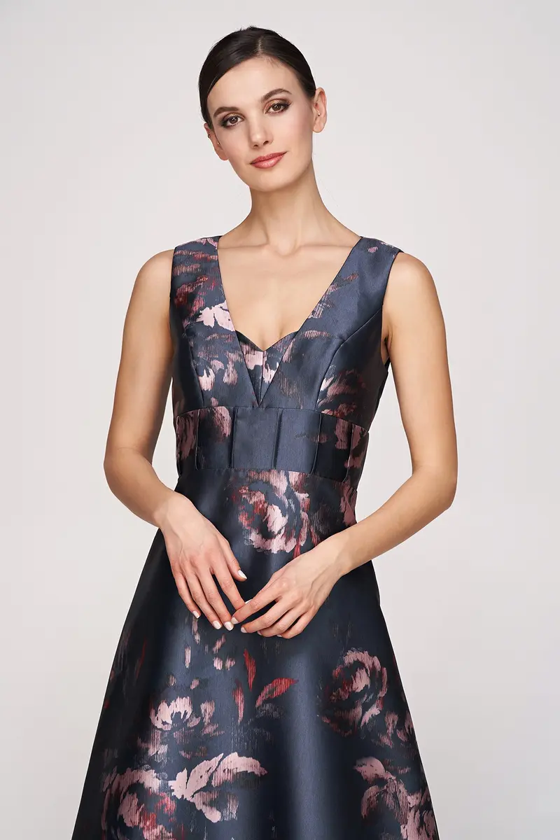 Alexandra Sweetheart-V Neck Striated Rose Mikado Ball Gown