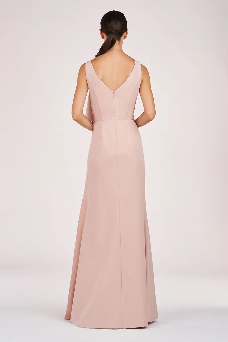 Anabella Bateau-Neck Flared Gown with Ruffled Hem 2