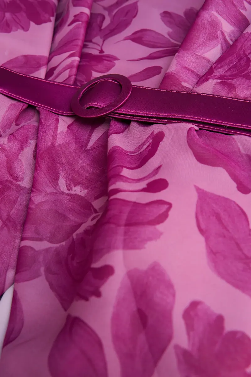 Artistic Hand-Painted Chiffon Tea-Length Dress