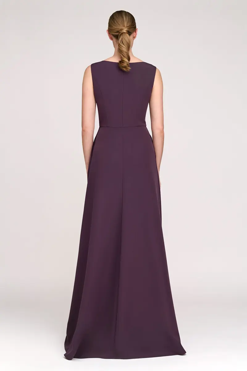 Aster Ruffle-Neck Stretch Crepe Gown 2