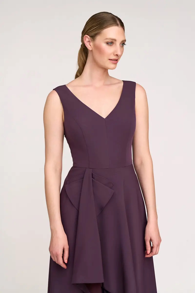 Aster Ruffle-Neck Stretch Crepe Gown