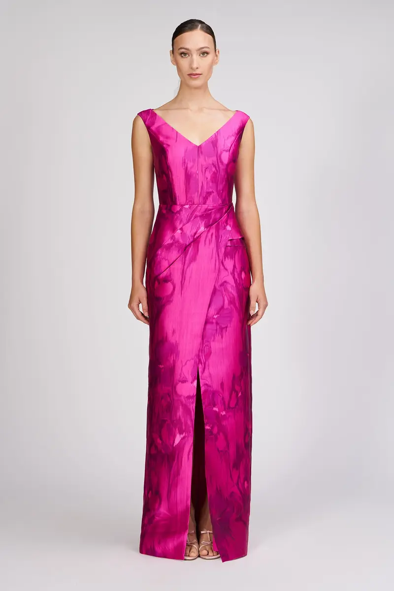 Astrid Monochrome Iris Column Gown