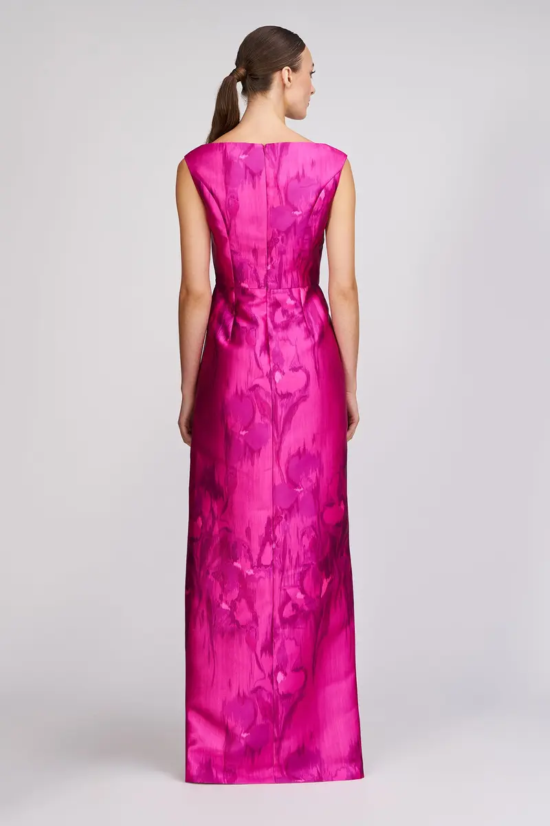 Astrid Monochrome Iris Column Gown 2