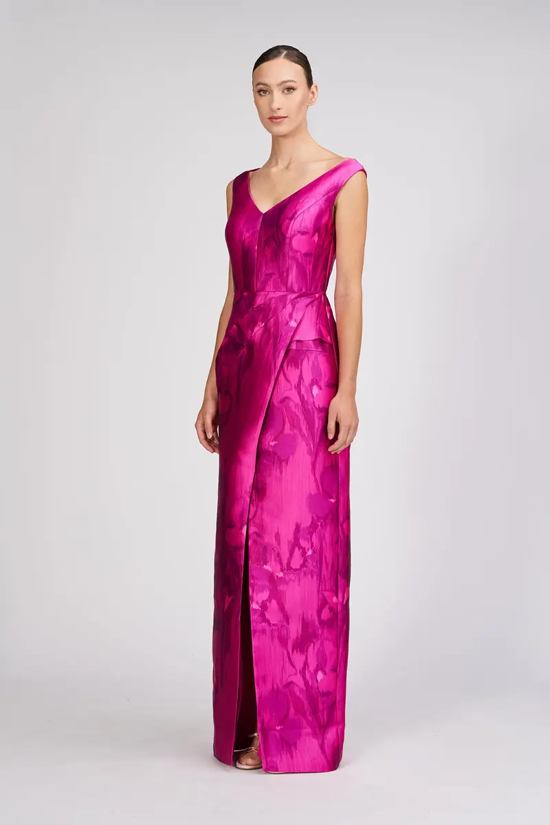 Astrid Monochrome Iris Column Gown