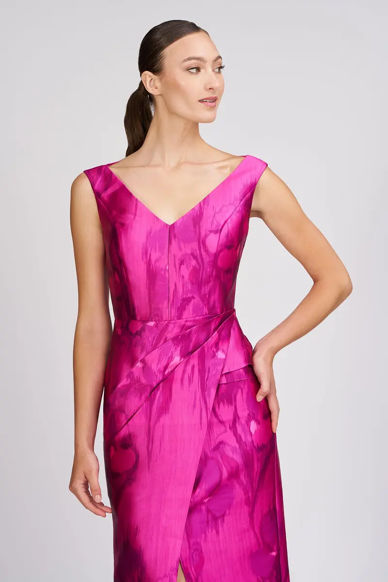 Astrid Monochrome Iris Column Gown