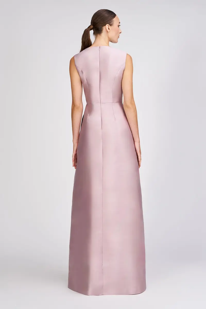 Aurelia Lustrous Taffeta Gown with Floral Embroidery and 3D Accents 2