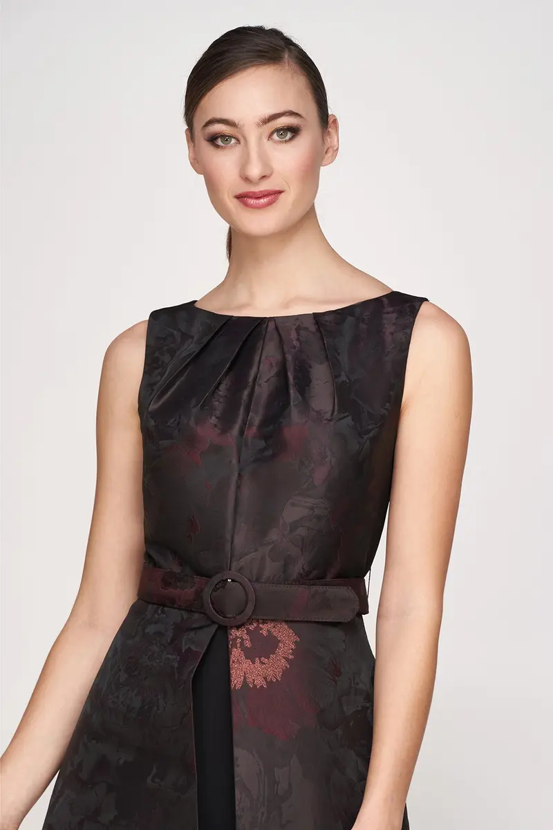 Babette Walk-Thru Jumpsuit in Metallic Taffeta Jacquard