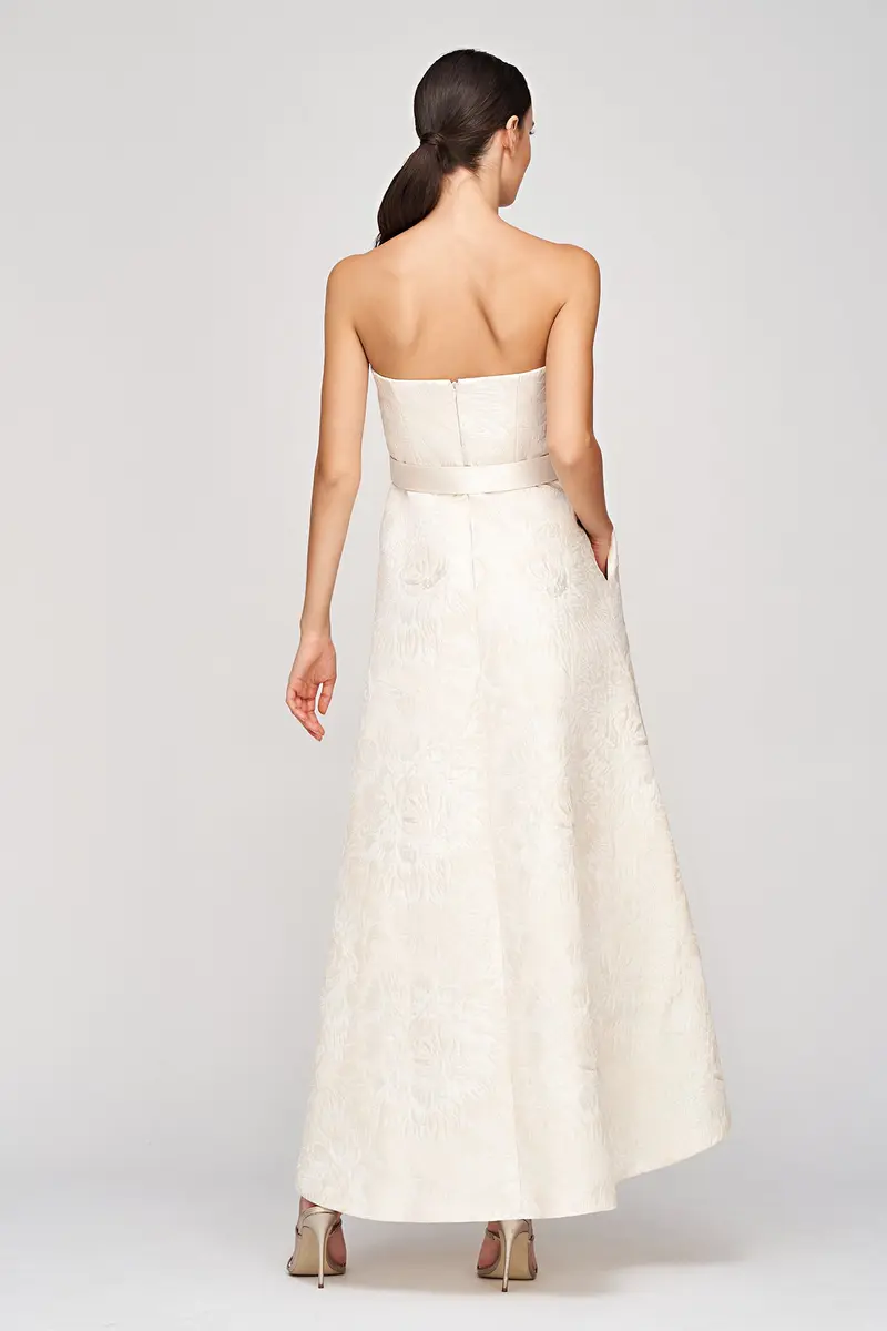 Bella Organza Jacquard High-Low Bridal Gown