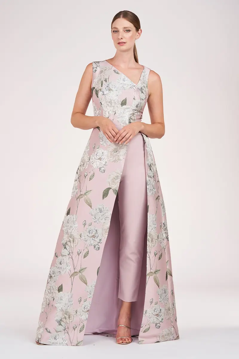 Bennet Metallic Floral Jacquard Jumpsuit