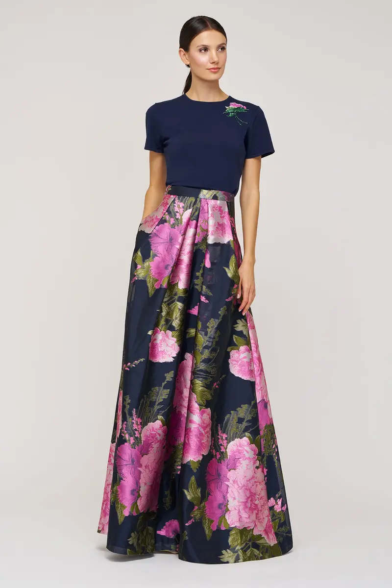 Blanche Floral-Embellished Ribbed Knit Top
