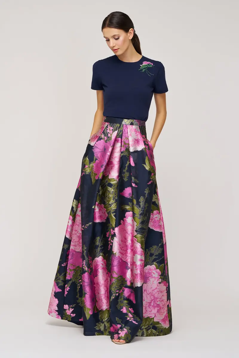 Blanche Floral-Embellished Ribbed Knit Top
