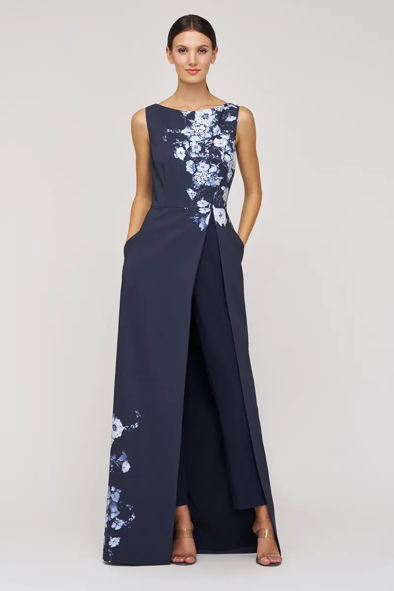 Blue and White Chinoiserie Walk-Thru Jumpsuit