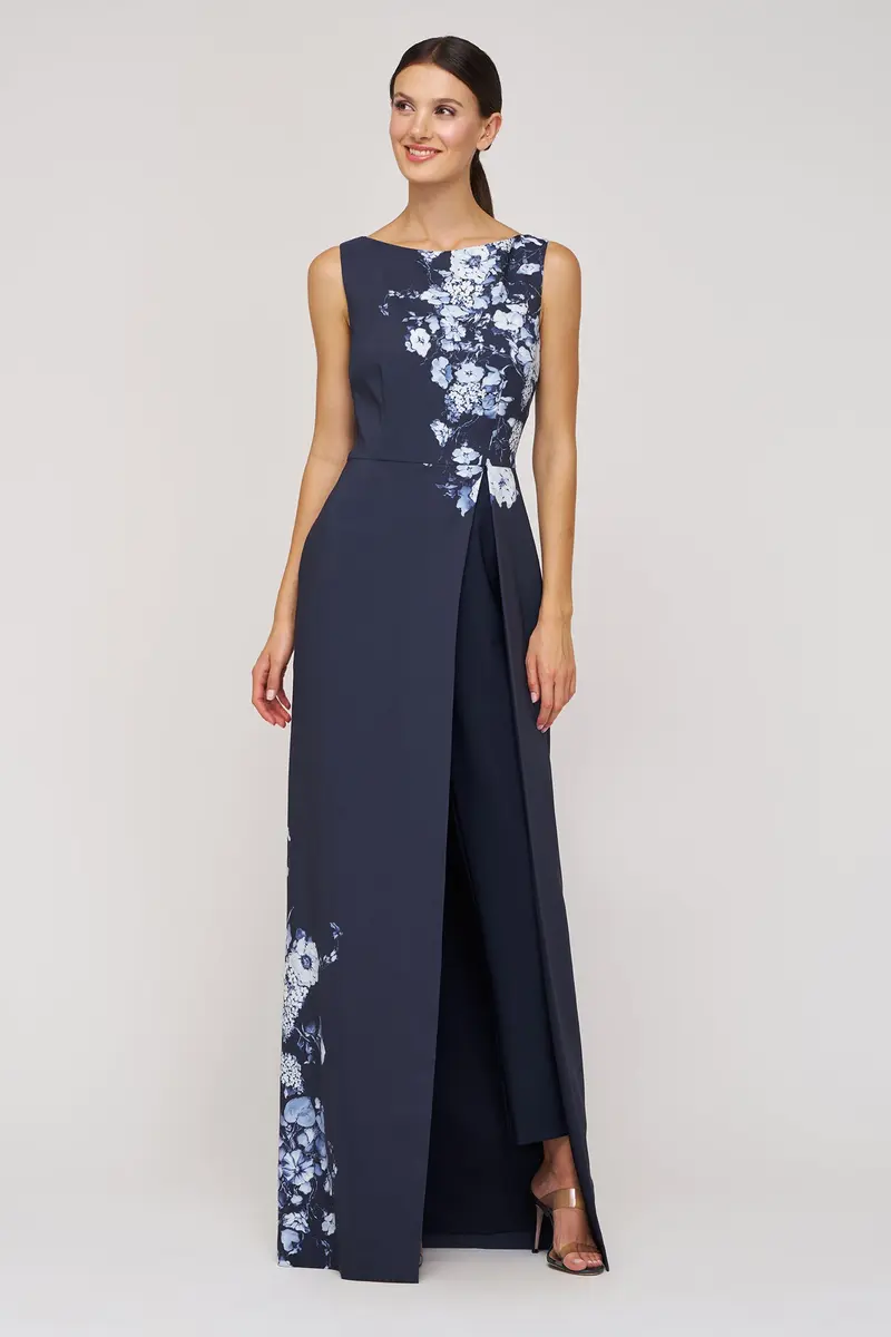 Blue and White Chinoiserie Walk-Thru Jumpsuit