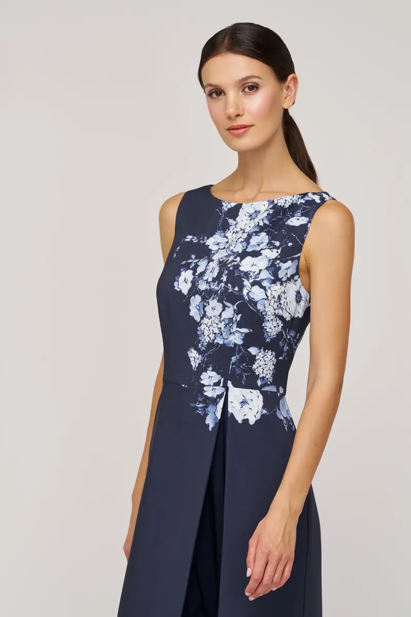 Blue and White Chinoiserie Walk-Thru Jumpsuit