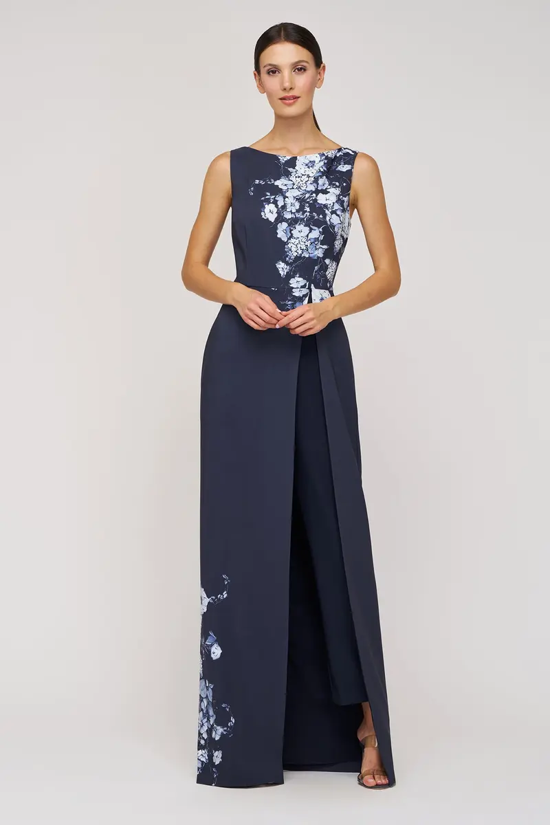 Blue and White Chinoiserie Walk-Thru Jumpsuit