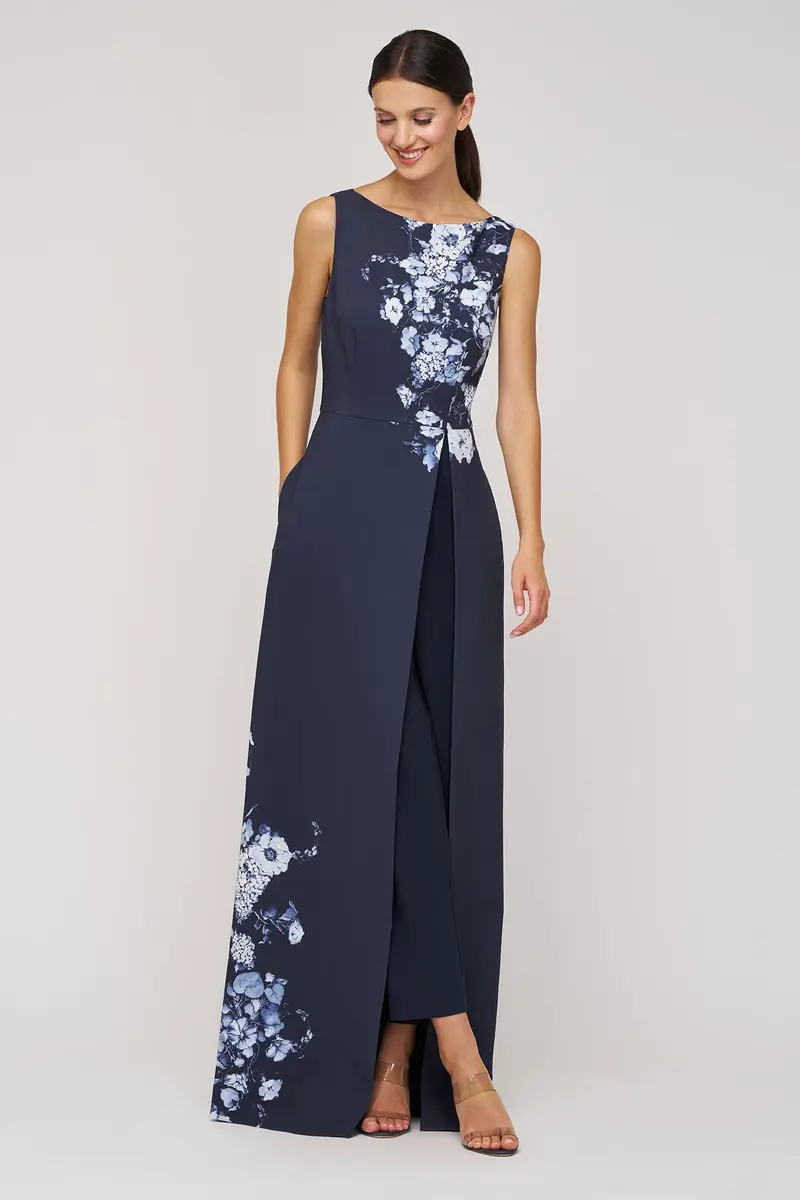 Blue and White Chinoiserie Walk-Thru Jumpsuit