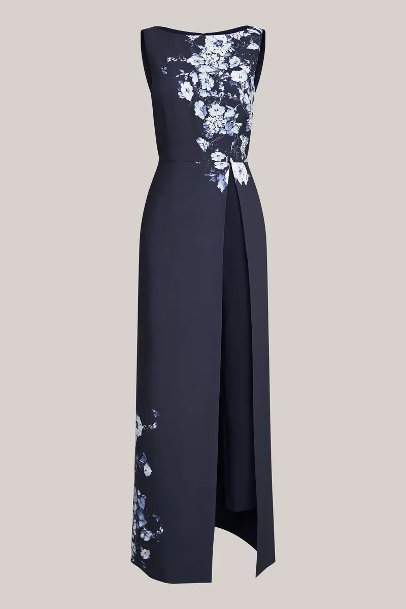 Blue and White Chinoiserie Walk-Thru Jumpsuit