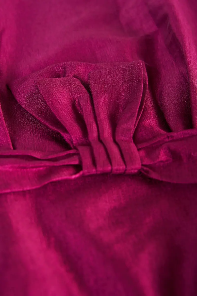 Boysenberry Metallic Organza Column Gown