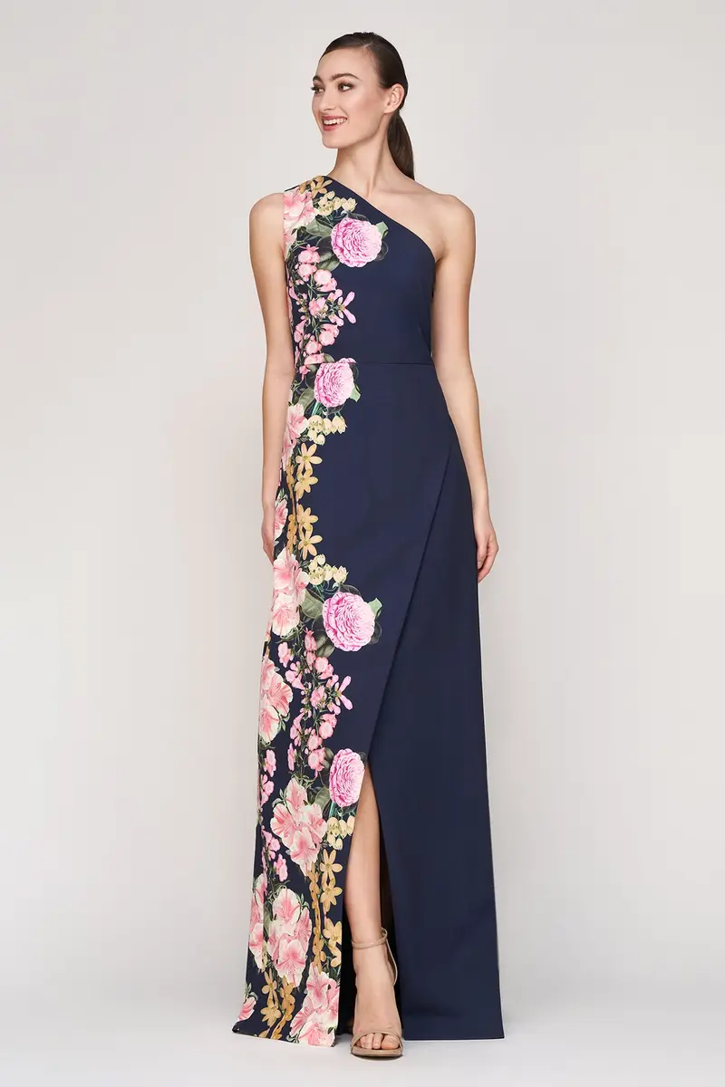 Carissa One-Shoulder English Garden Gown