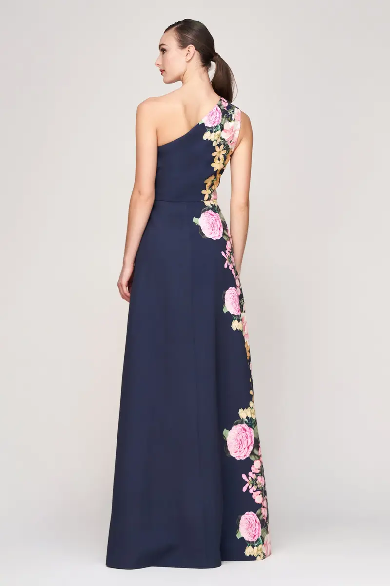 Carissa One-Shoulder English Garden Gown