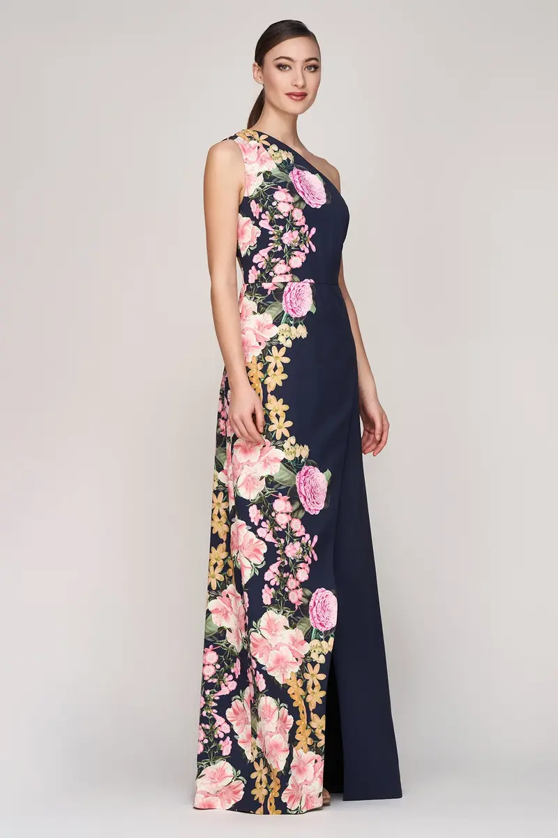 Carissa One-Shoulder English Garden Gown