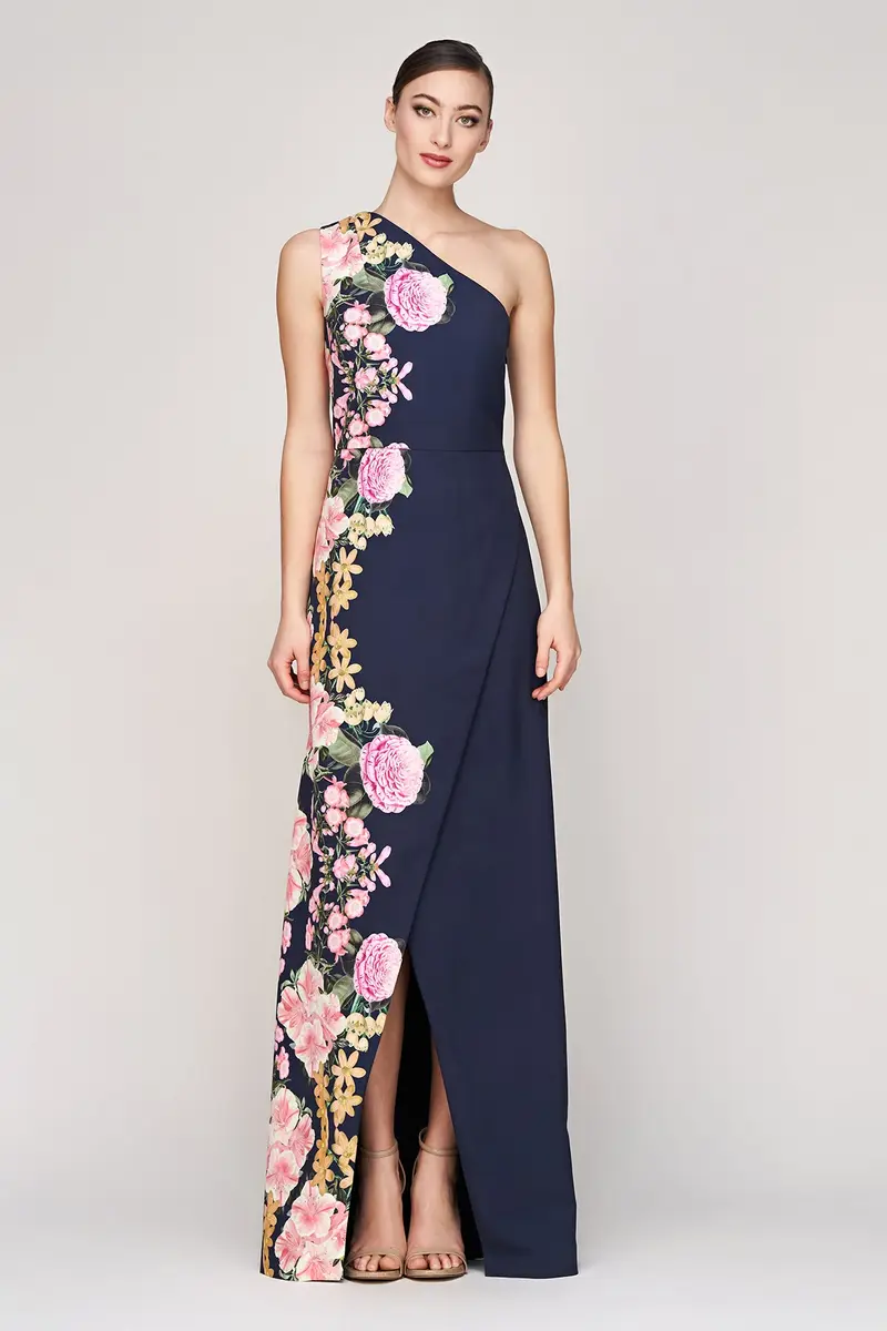 Carissa One-Shoulder English Garden Gown