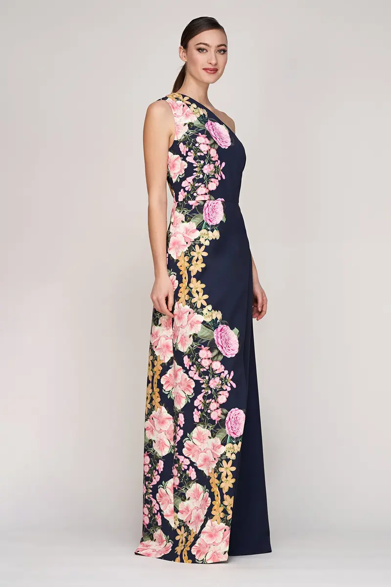 Carissa One-Shoulder English Garden Gown
