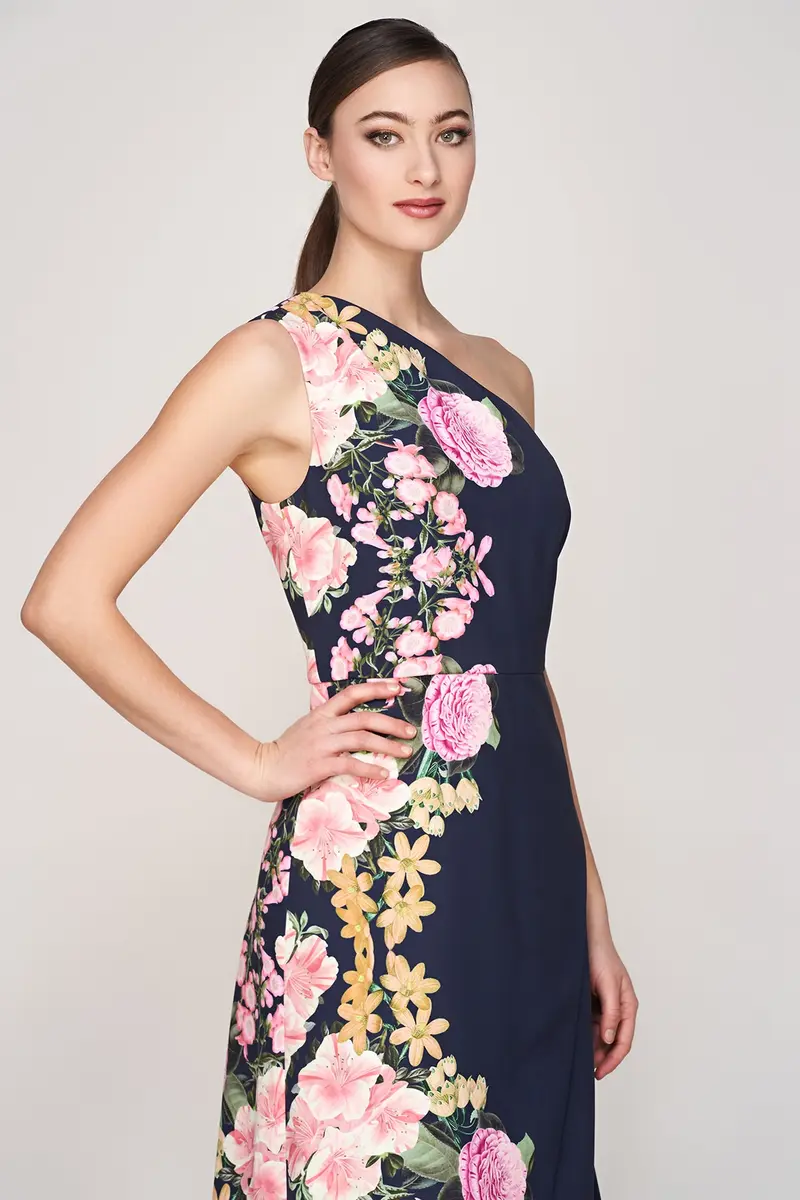 Carissa One-Shoulder English Garden Gown