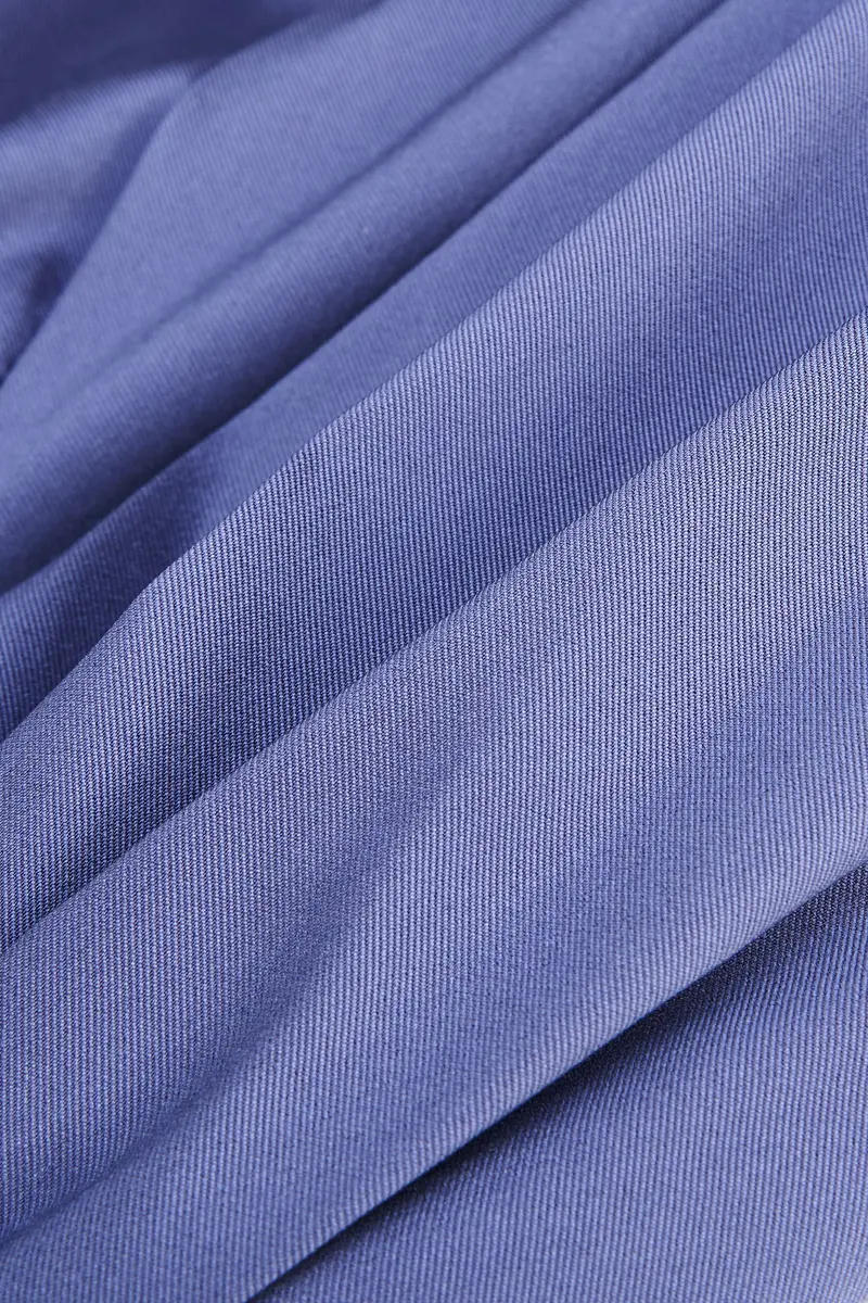 Chiara Puff-Sleeve Tea-Length Mikado Dress