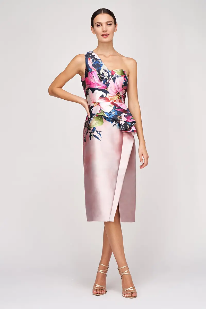Dariana Watercolor Lily Cocktail Dress
