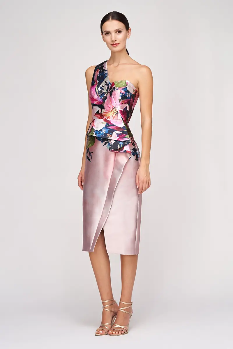 Dariana Watercolor Lily Cocktail Dress