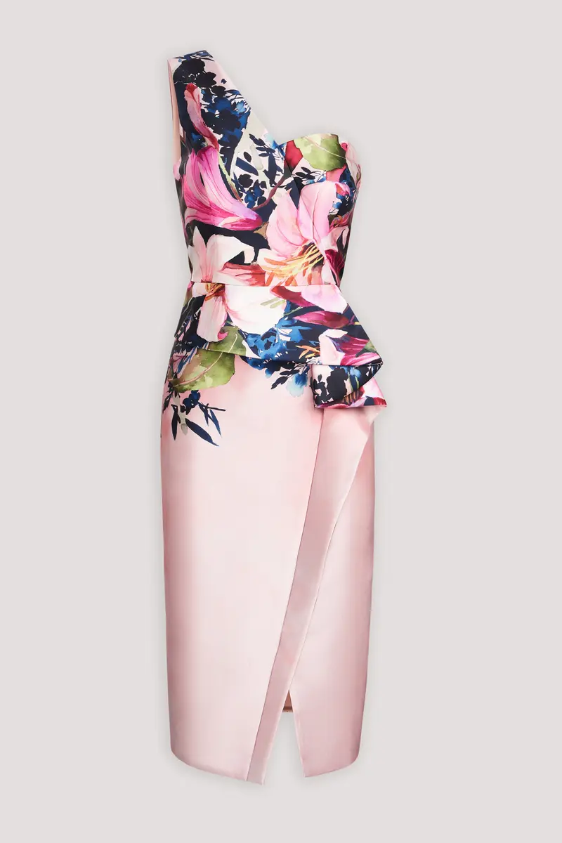 Dariana Watercolor Lily Cocktail Dress