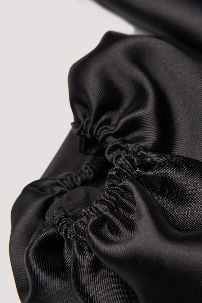 Delfina Tulip-Print Mikado Ball Gown with Puff Sleeves