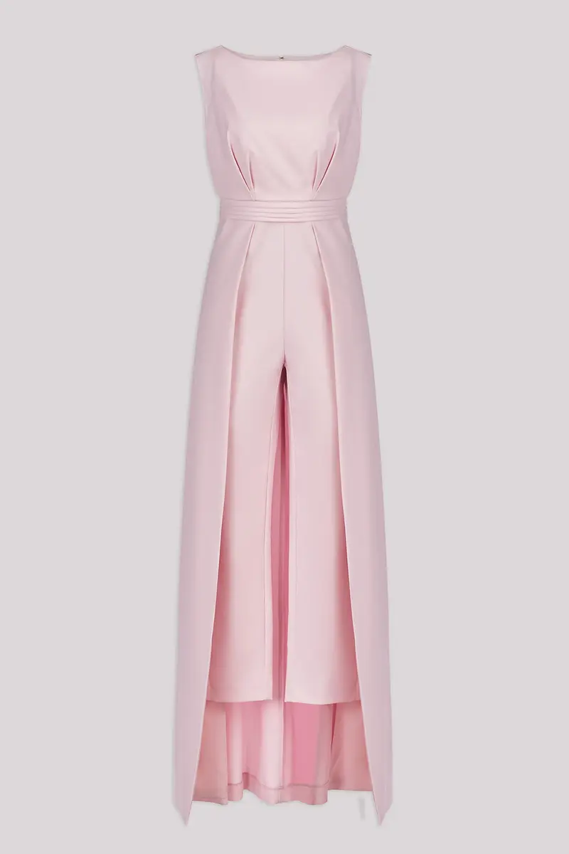 Demi Draped Blouson Jumpsuit in Stretch Crepe