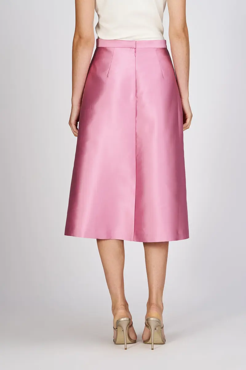 Duchess Satin A-Line Midi Skirt