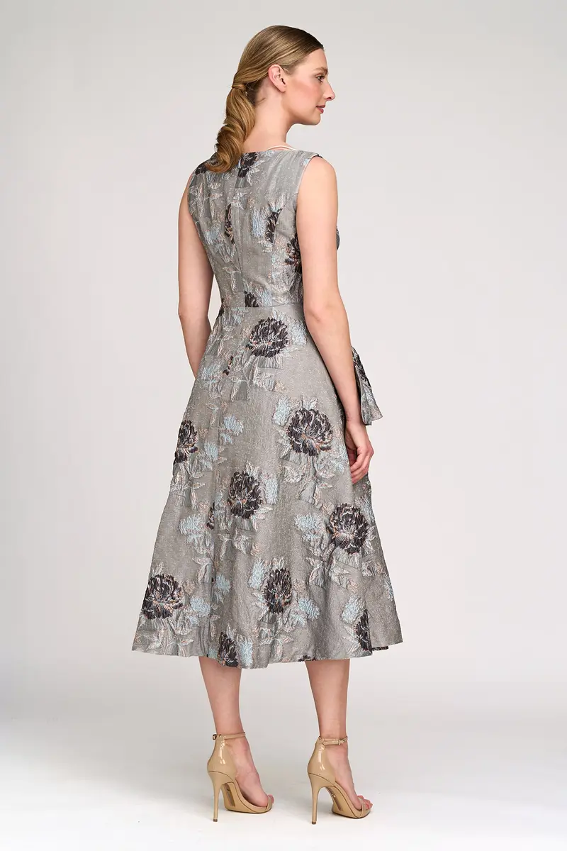 Elsie Textured Metallic Organza Tea-Length Dress 2