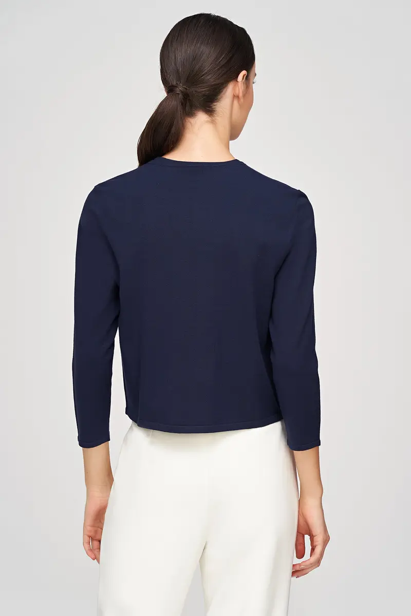 Embellished 3/4-Sleeve Knit Cardigan by Carson 2