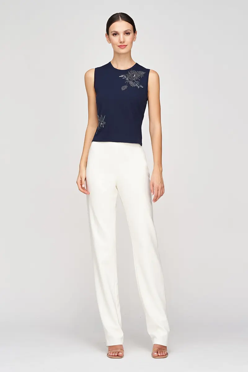 Embellished Crew-Neck Knit Top by Kathryn