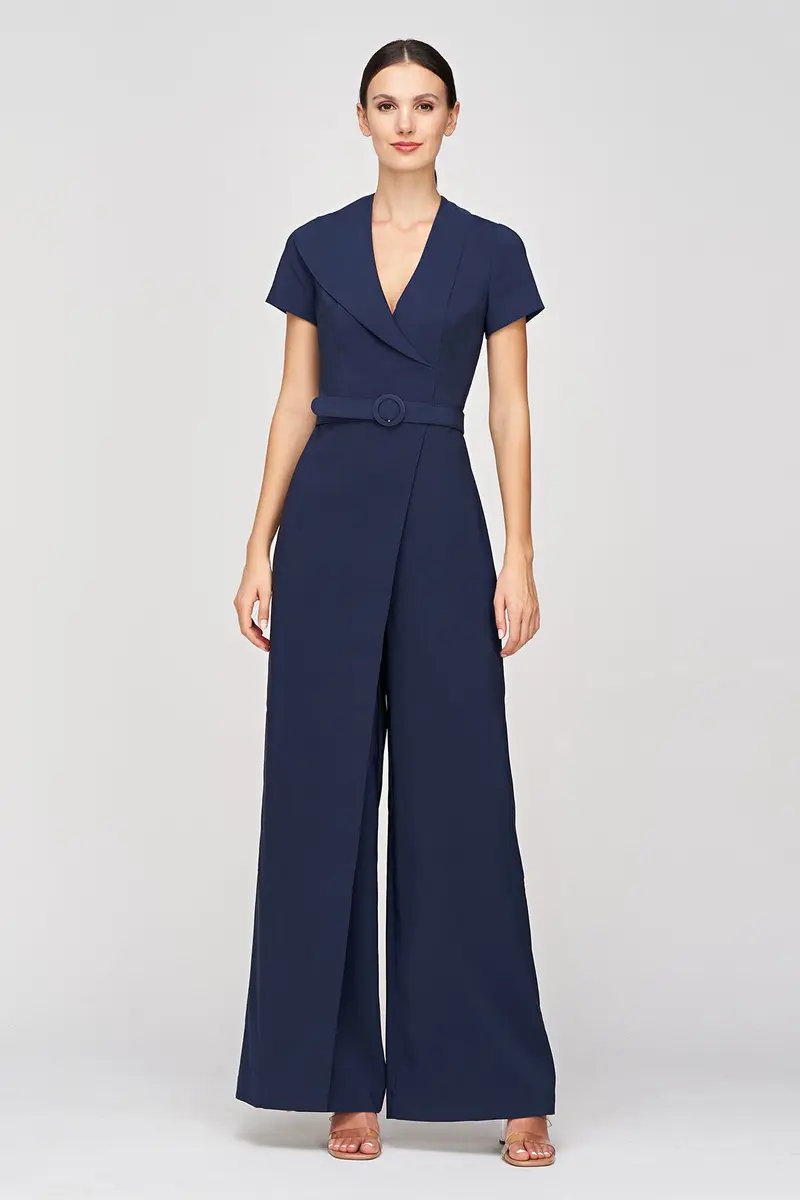 Ezra V-Neck Asymmetric Lapel Jumpsuit