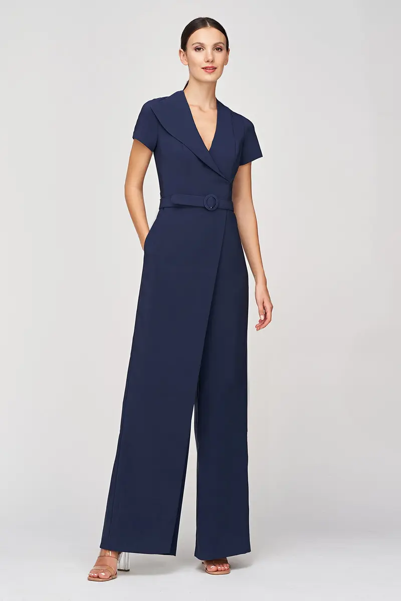 Ezra V-Neck Asymmetric Lapel Jumpsuit