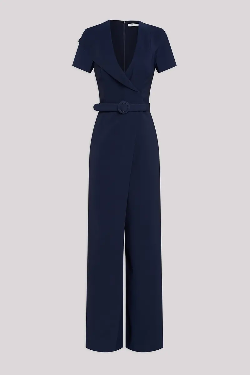 Ezra V-Neck Asymmetric Lapel Jumpsuit