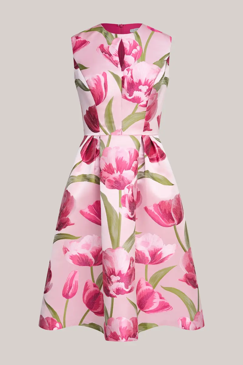 Farryn Tulip-Print Jacquard Cocktail Dress