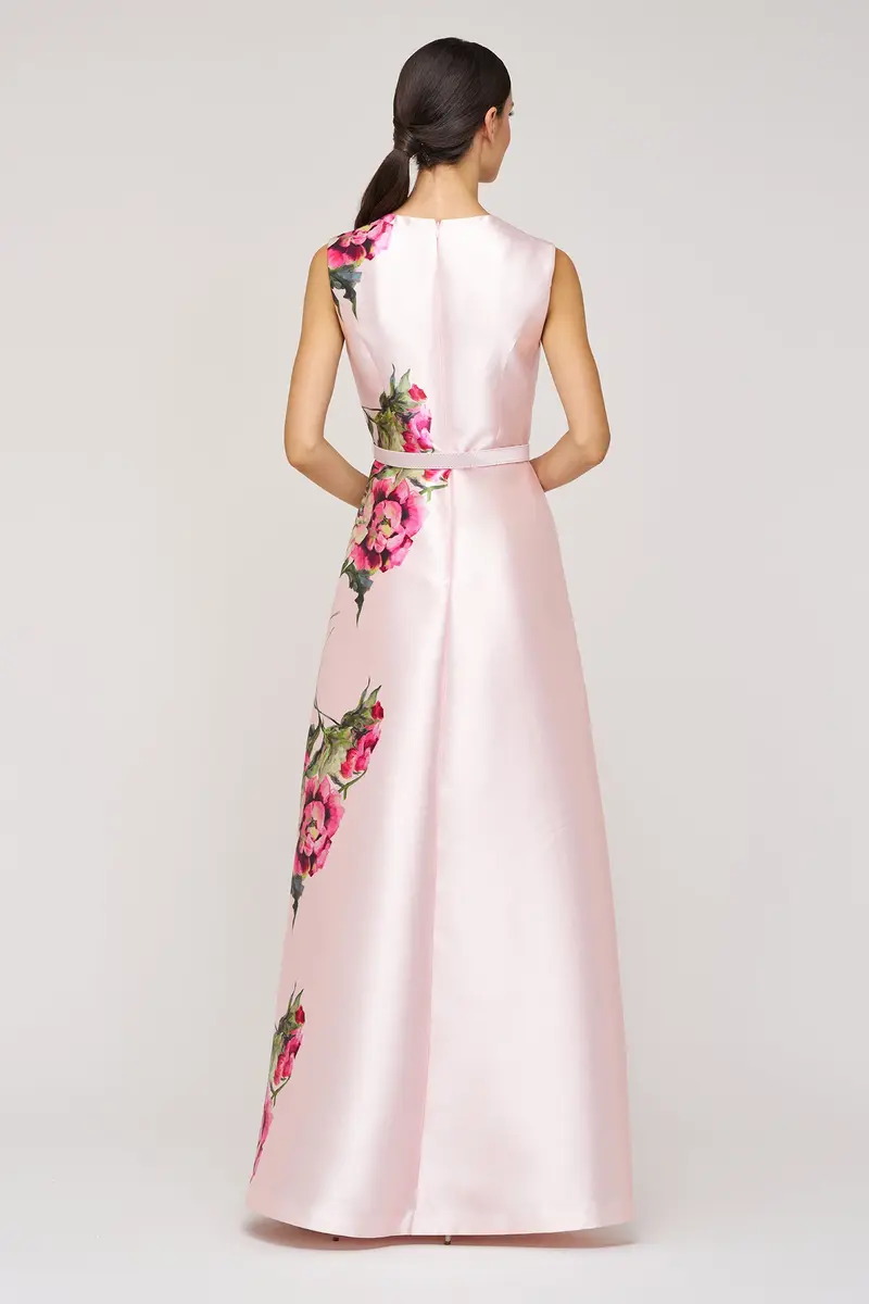 Finley Heirloom Rose Walk-Thru Jumpsuit with Belted Bodice and Flowing Overlay 2