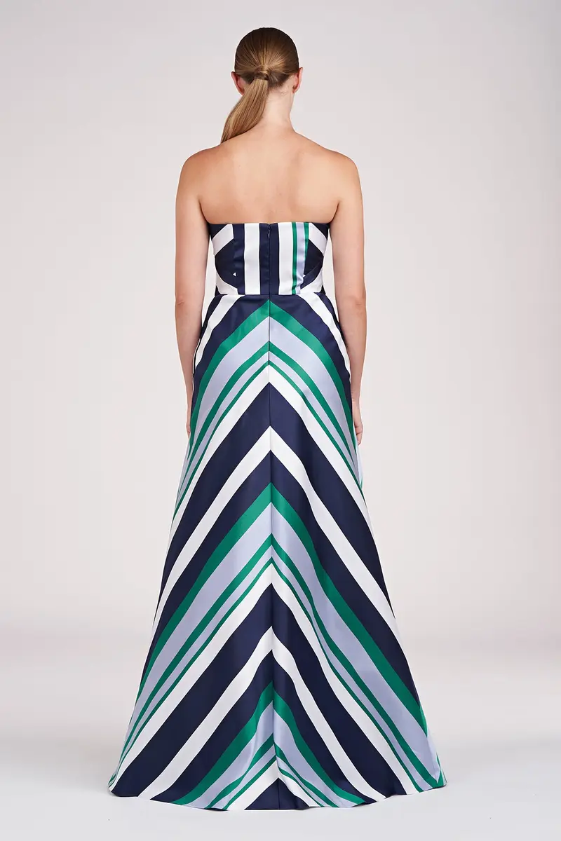 Francine Striped Jacquard Strapless Jumpsuit