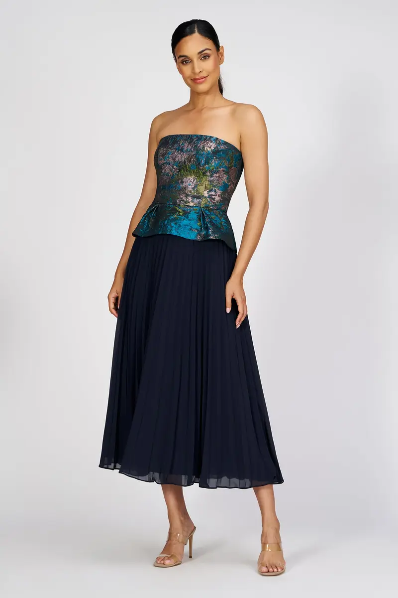 Giannina Metallic Jacquard Tea Dress