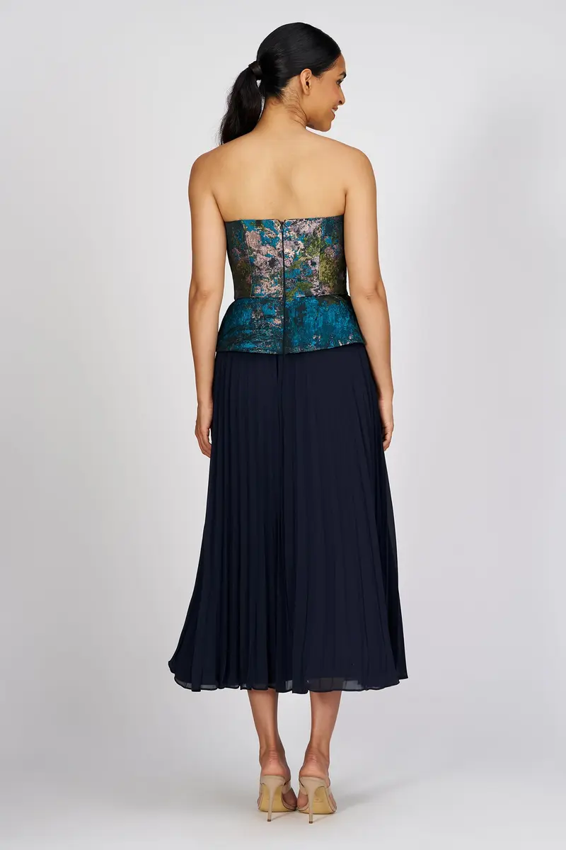 Giannina Metallic Jacquard Tea Dress 2