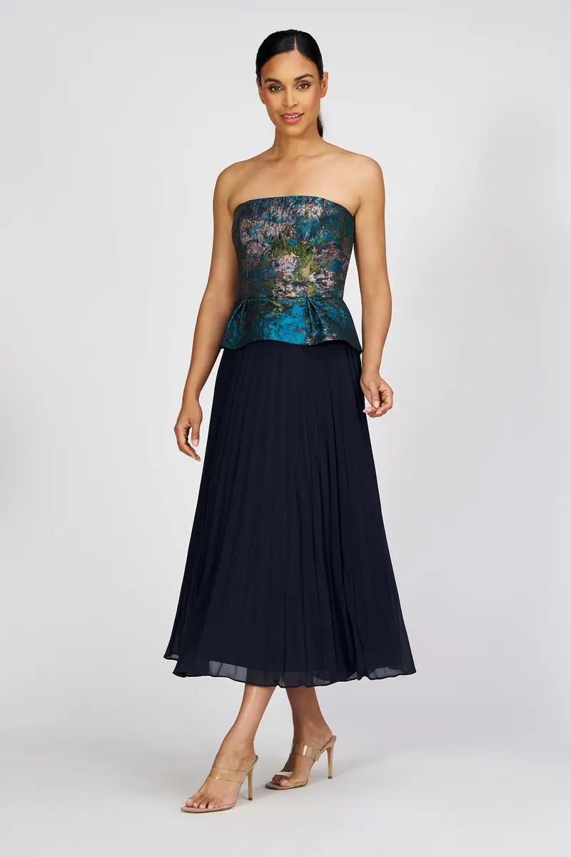 Giannina Metallic Jacquard Tea Dress