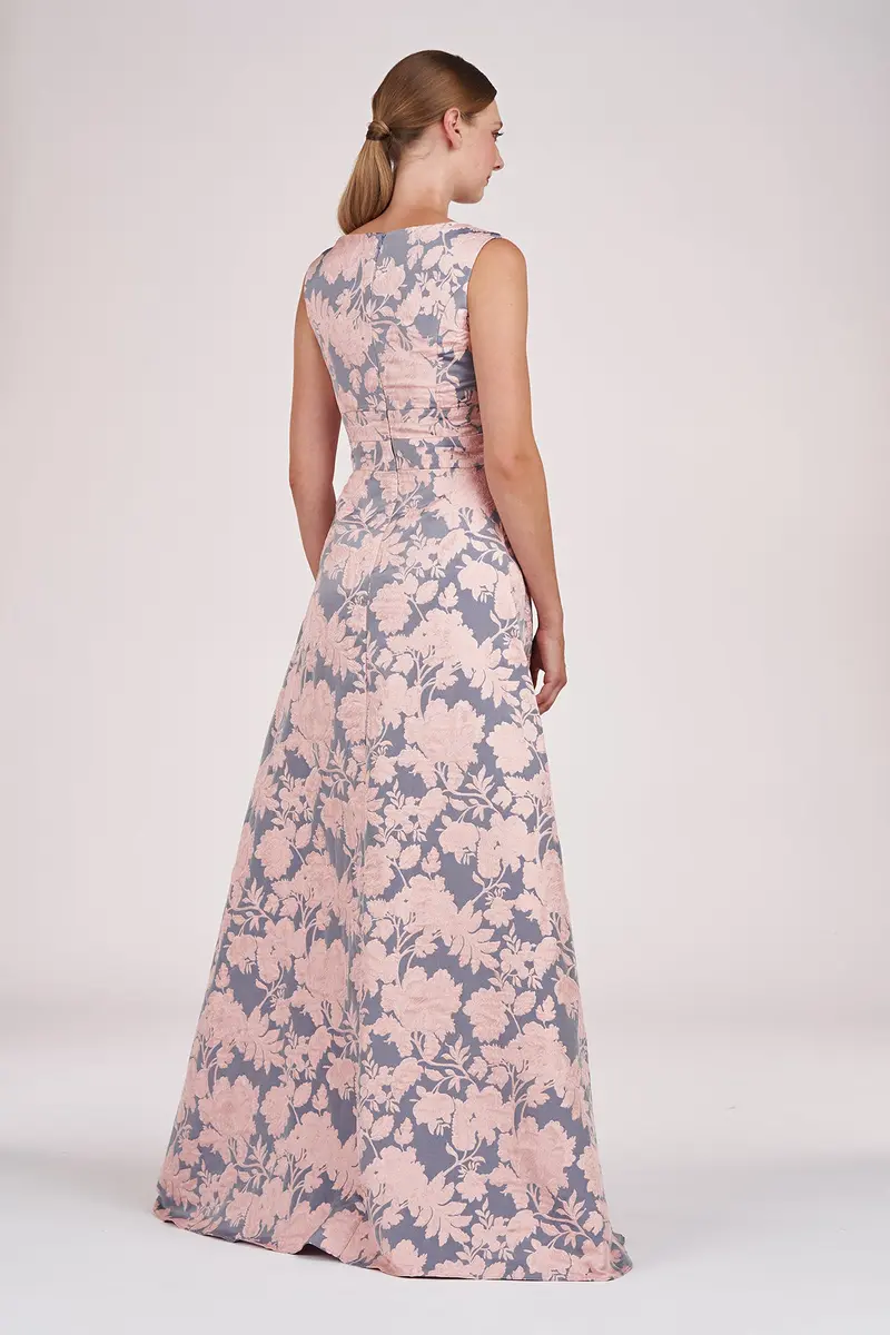 Glenna Two-Tone Floral Jacquard Ball Gown