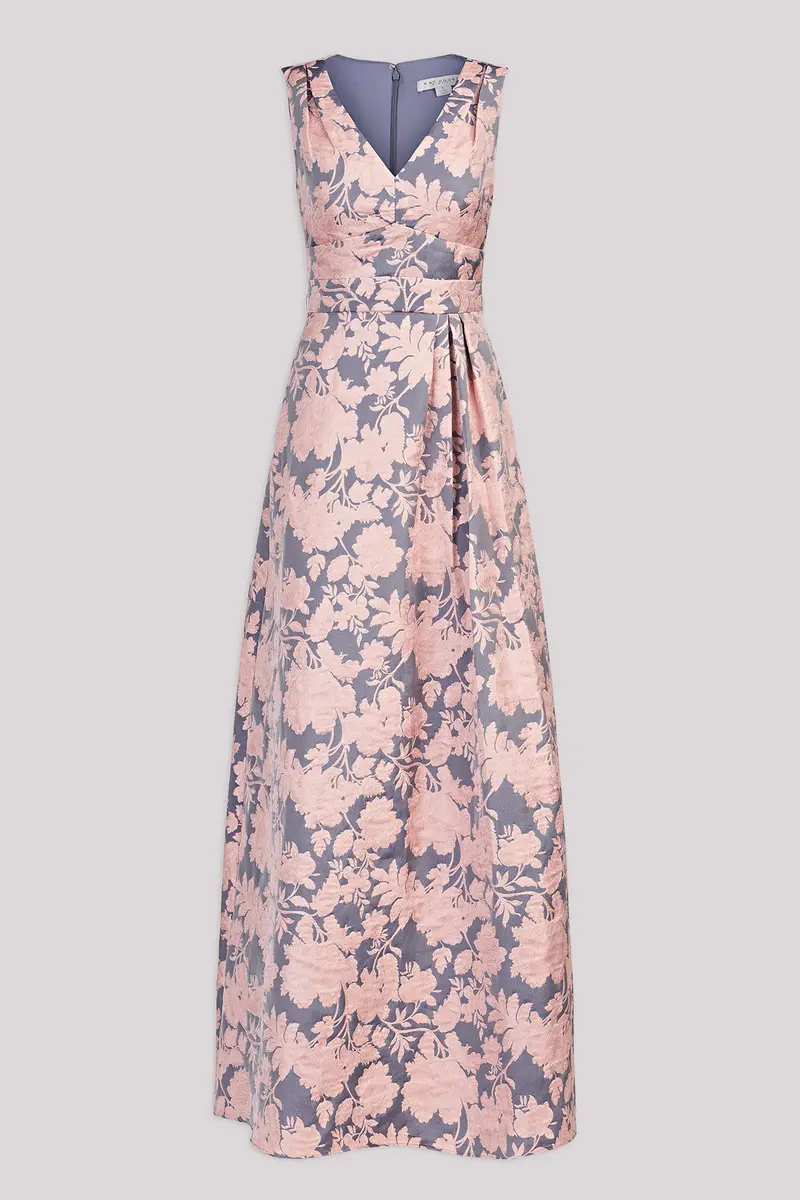 Glenna Two-Tone Floral Jacquard Ball Gown