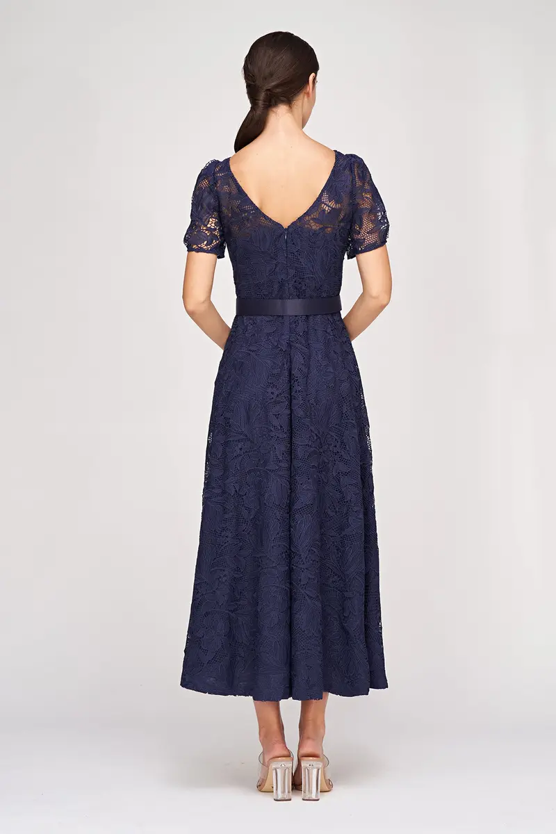 Haisley Summer Bouquet Lace Tea-Length Dress